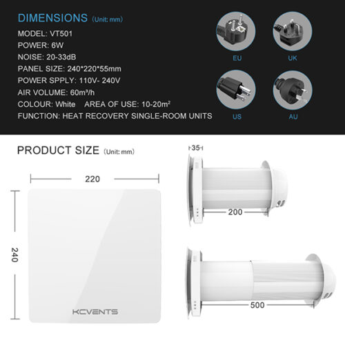 VT501-4 Single Room HRV VT501-Wifi-4