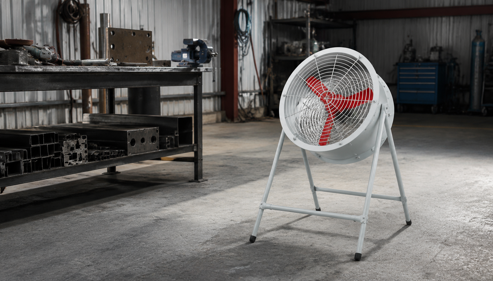 CBF mobile explosion-proof axial fan for real workstation ventilation without wheels