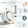 hidden-round-vent-product-details Hidden round duct vent product details with adjustable panel, spring clip, mesh screen and brass insert