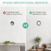 hidden-round-vent-traditional-vs-seamless Traditional exposed vent compared with a seamless hidden round duct vent finish