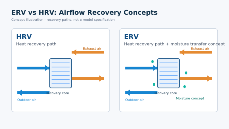 ERV vs HRV airflow comparison diagram