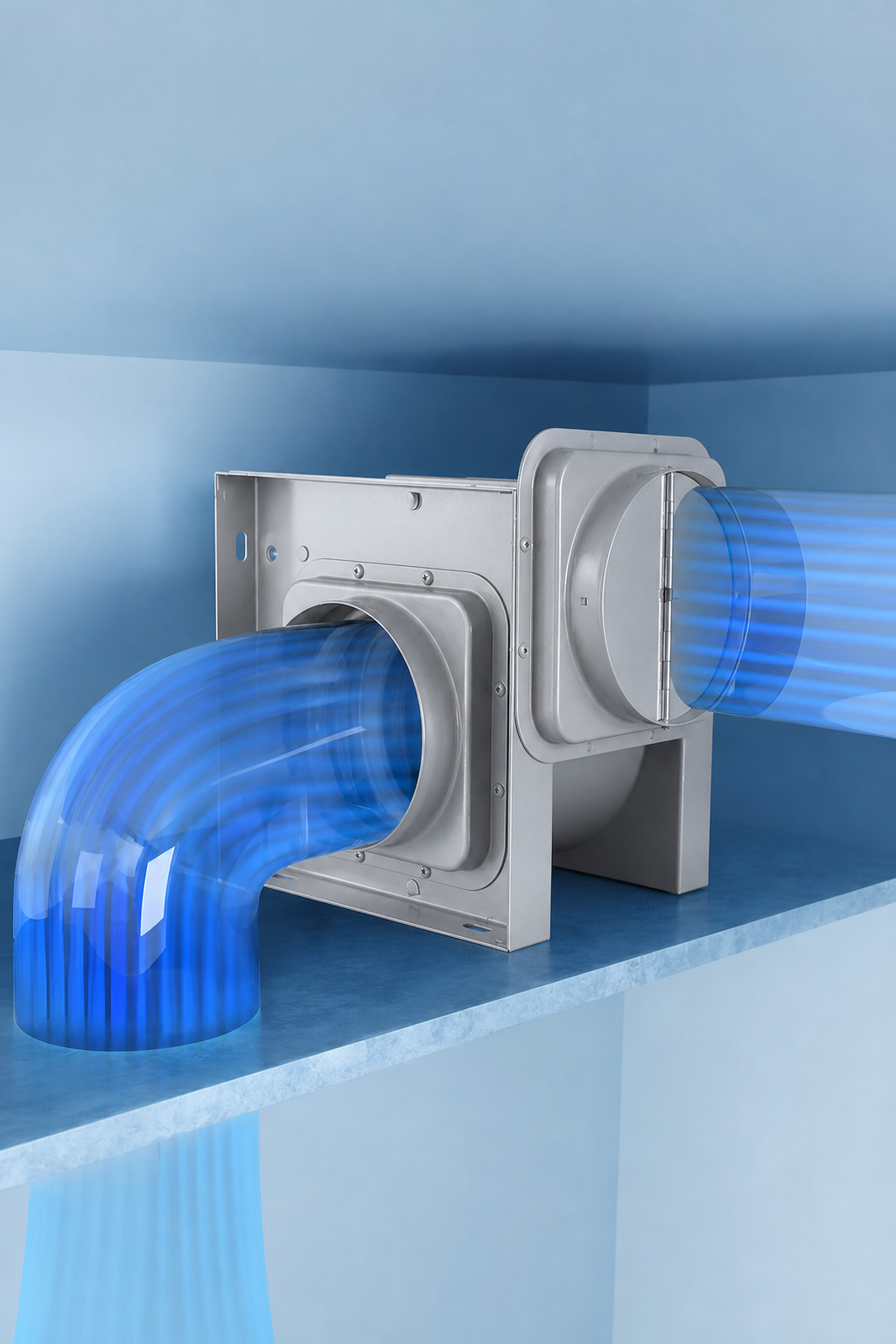 Draft review: inline duct fan installed in a round duct run